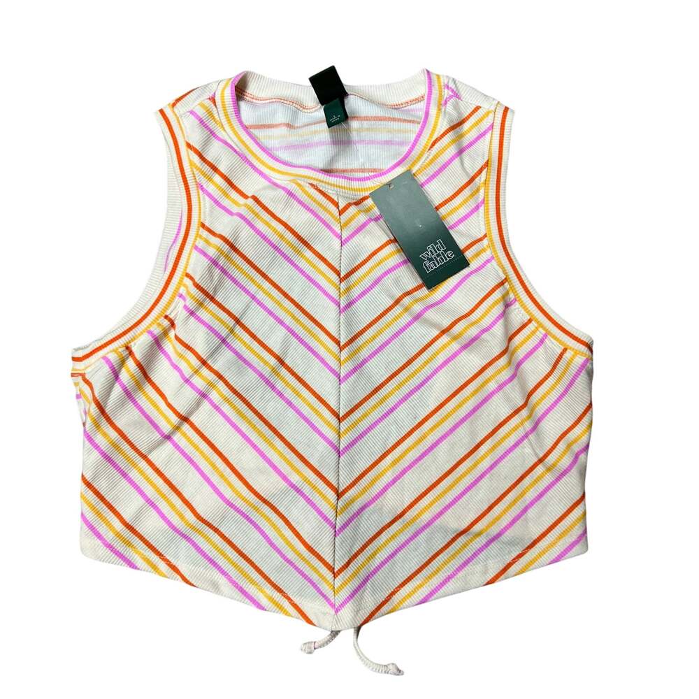 Wild Fable Women's Orange Striped Open Back Tiny Tank Top - Size XXL - NWT